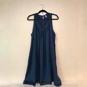 Xhilaration Swing Dress with Eyelet Collar and Hem